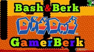 Berk plays retro game Dig Dug.  From Namco.
