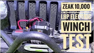 Zeak 10,000 pound electric winch test.