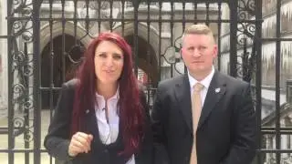 Paul Golding and Jayda Fransen give an update on the victory over Luton police