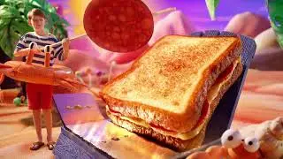 Lunchables grilled cheeses sunbathing tv commercial 2024
