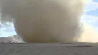 Dust devil at Burning Man nearly hits me, veers away at last minute
