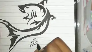 How to draw a Tribal 🦈 Shark Tattoo...Tribal-Drawings