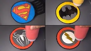 HEROES LOGO Pacake Art - Superman, Batman, SpiderMan, Flash