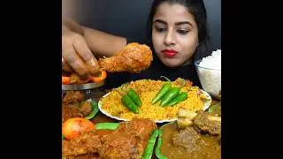 ASMR: EATING SPICY CHICKEN CURRY🔥 BASMATI RICE || #shorts #mukbangn#asmreating #mukbangasmr #asmr