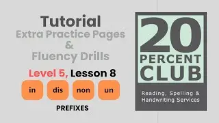 Barton Level 5, lesson 8.  Extra Practice Pages & Fluency Drills. Prefixes: in, dis, non, un
