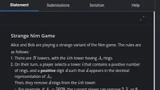 G. Strange Nim Game solution code || Codechef STARTERS 171 #codechef