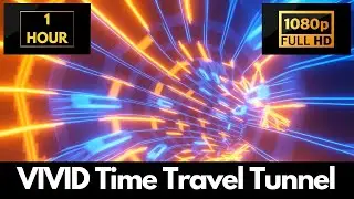 VIVID Neon Wireframe Time Travelling Tunnel Screensaver &ndash; 1 HOUR Satisfying Background Video!