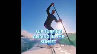 SUP Surfing -  Gliding in the sunset on the Honu Bondi inflatable surf SUP