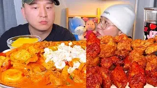 콘마요 마라 로제 엽떡🌶️ 먹방 망해서 교촌 치킨🍗 먹는 먹방 Mukbang ASMR