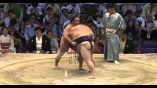 Akiseyama vs Asasekiryu Day 7 Sumo Nagoya Basho July 2014