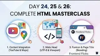 HTML Masterclass Day 24, 25 & 26: Iframes, Meta Tags & Page Branding | Frontend Flicks