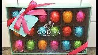 Godiva Assorted Easter Eggs Milk Chocolate, Dark Chocolate, with: Raspberry, Almond Butter, Caramel