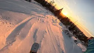 Golden Hour Snowboarding in LEVI Ski Resort