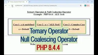 Ternary Operator & Short-ternary & Null Coalescing Operator - PHP