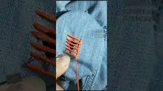 Декор дырки в джинсах #creative #needling #stitching #shorts