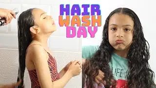 HOW TO KIDS HAIR WASH DAY ROUTINE | Wavy/Curly Girl Hair Tutorial