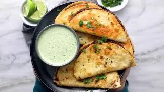 Crispy Black Bean Tacos with Cilantro Lime Sauce