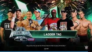 WWE 2K25 4v4 tornado tag Cena ladder match 