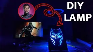 How To Make DIY BLACK PANTHER LAMP || Black Panther: Wakanda Forever || Table Lamp Making At Home