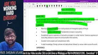CA FOUNDATION BCR REVISION LECUTRES (RESUME WRITING)