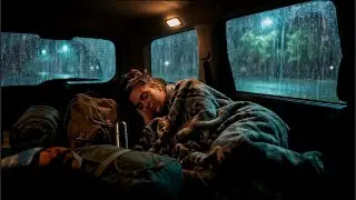 Heavy Rain and Thunder Sounds in Van 🚐 | Deep Sleep & Relaxation ASMR