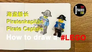 Step-by-Step LEGO Pirate Captain Drawing | Fun & Easy Art, Relaxing Art for Beginners