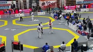 Yunus Sarı (Ankara) Orkun Ateşli (İstanbul) B&uuml;y&uuml;kler T&uuml;rkiye Taekwondo Şamp. 87 Kg YarıFinal 2022