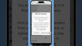 How To Remove Passkey On Roblox #shorts #shortvideo #viralreels #reels #roblox #passkey #delete