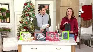 SecureBrite S/2 Full Page Magnifiers w/ LED Lights,Gift Box & Pouch on QVC