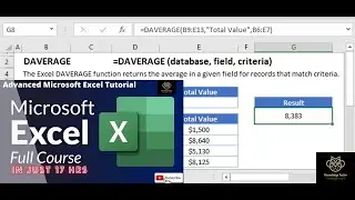 Session76 - How to use the DAVERAGE() Excel Function