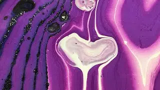 (79)Acrylic Pouring - 💜 Color Shift & Black Glitter ✨