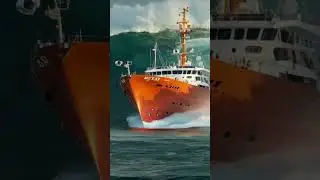 Can This Red Ship Make It Through the Big Wave #ocean #ship #shipvideo