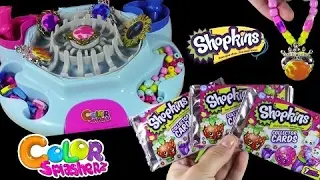 Color Splasherz Design Station! DIY Color Change Jewelry & Beads!Shopkins Trading Cards!
