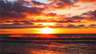 Golden sunset relaxing music with ocean waves  Peaceful  music for sleeping