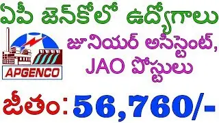 AP Junior Assistants,JAO Posts Recruitment Notification 2017 ||APGENCO JAO Jobs 2017||