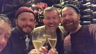 Bearfoot Bistro Whistler: Karl sabering a Champagne Bottle | Coupleofmen.com