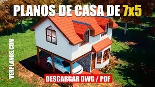 🏡 Casa PEQUE&Ntilde;A y ECON&Oacute;MICA de #2 Pisos y #2 Habitaciones ➜ (DWG y PDF)