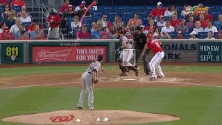 SF@WSH: Moore loses grip, ball flies to the backstop