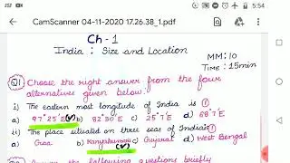 Class 9 Geography Ch-1 India Size and Location