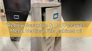 Review Scranton & Co 4 Drawer Metal Vertical File Cabinet with Lock, 22