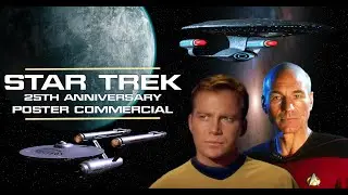 Star Trek 25th Anniversary Promo &ndash; Kirk & Picard Collector&rsquo;s Poster