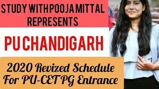 2020 PU Chandigarh -: Revized Schedule for PU- CET (PG ) Entrance Exam . finally date decided 😀😀
