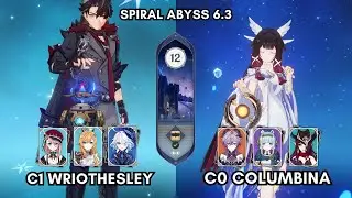 New Abyss 6.3 F2P Clear | Wriothesley Freeze & Columbina - Chasca | Spiral Abyss Floor 12 36 Stars