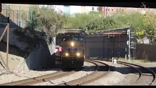 Railfanning in downtown El Paso Texas w/ Amtrak, meets, and friendly crews.