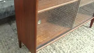 Retro Teak Glazed Display Cupboard