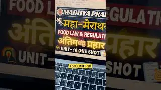 FSO UNIT-10 MP FSO FOOD LAWS AND REGULATION