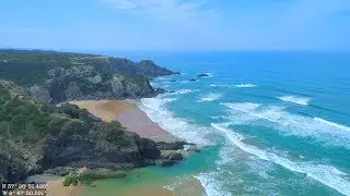 Praia de Odeceixe, West Algarve, Aerial (4K)
