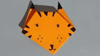 How to make TIGER face. Paper craft tiger face stop motion.