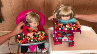 Naughty American Girl Bitty Twins Eat Too Much Candy