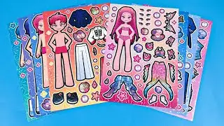 Oddly Satisfying ASMR Sticker Book KPop Demon Hunters HUNTRIX Couple Cute Transformation💖Ban Sticker